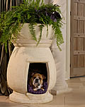 potted plant romanesque dog house